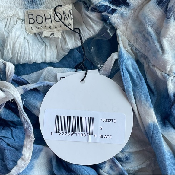 Gorgeous BohoMe blue and white tie dye halter swim cover up dress - Picture 16 of 16